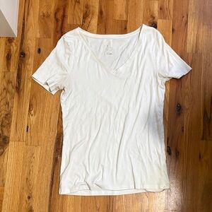 a new day Women's V-Neck Short Sleeve Tee in White